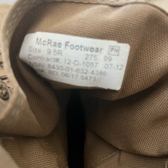 McRae Mens Military Combat Boots Coyote Tan Hot Weather Size 9.5R - Picture 4 of 4